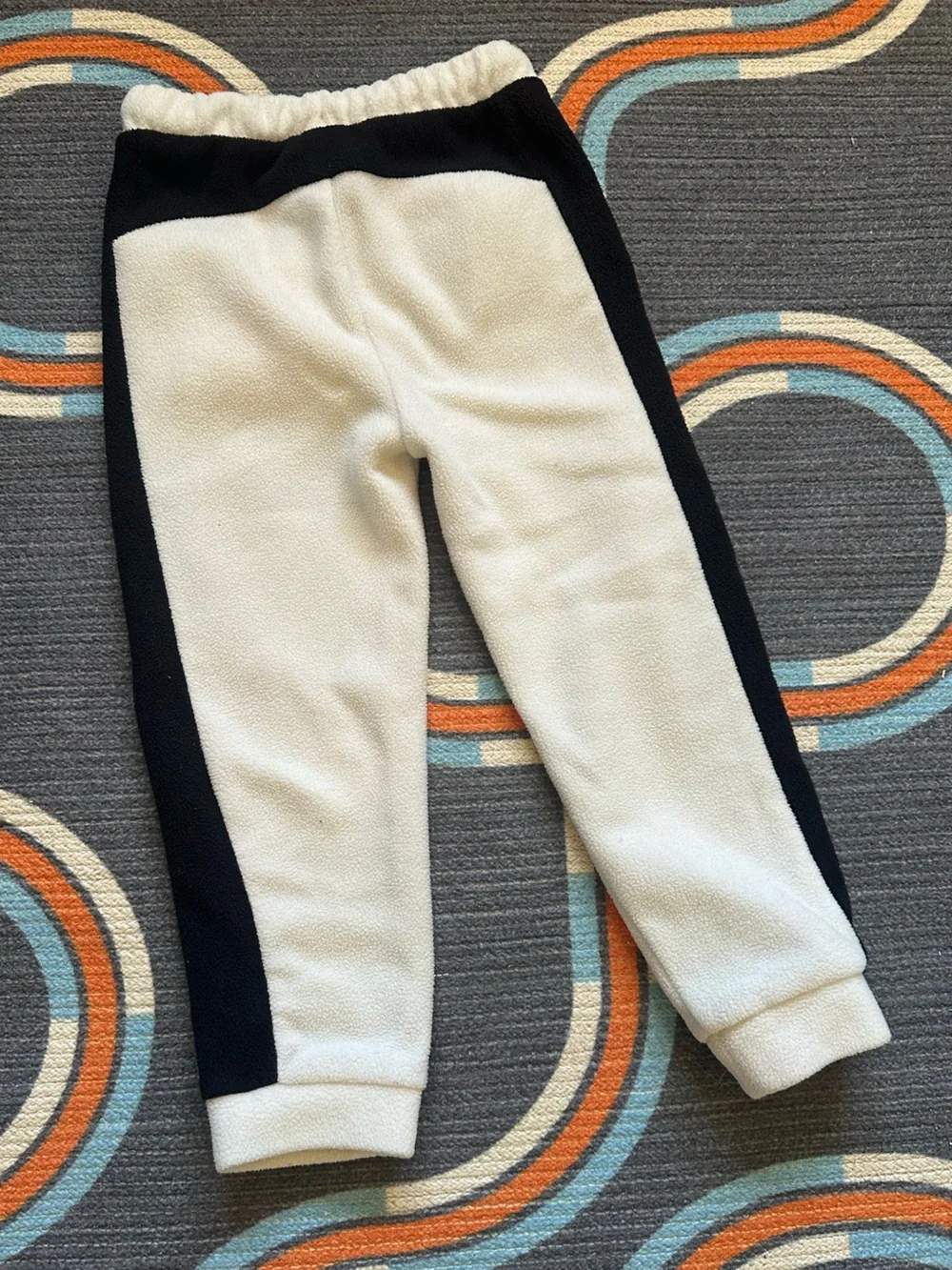 Kids Black & Cream Sherpa Jogger Pants
